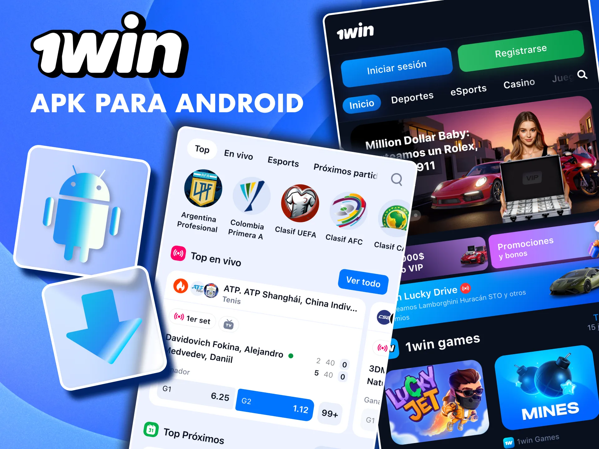 1win APK para apuestas móviles seguras.