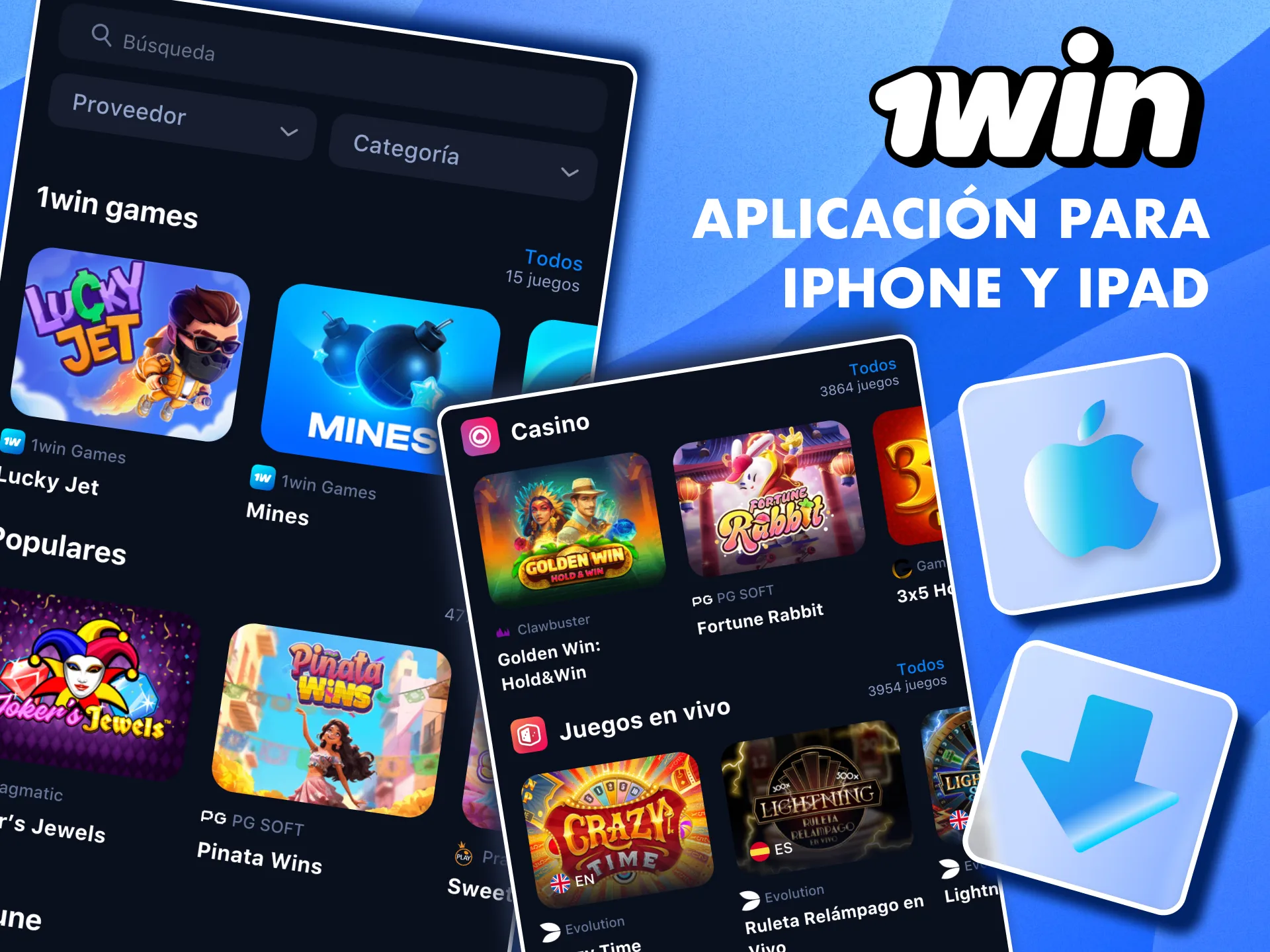 1win Chile acceso rápido desde iPhone y iPad.
