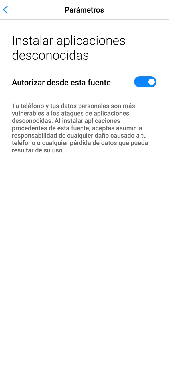 En 1win activa fuentes desconocidas para completar la instalación.